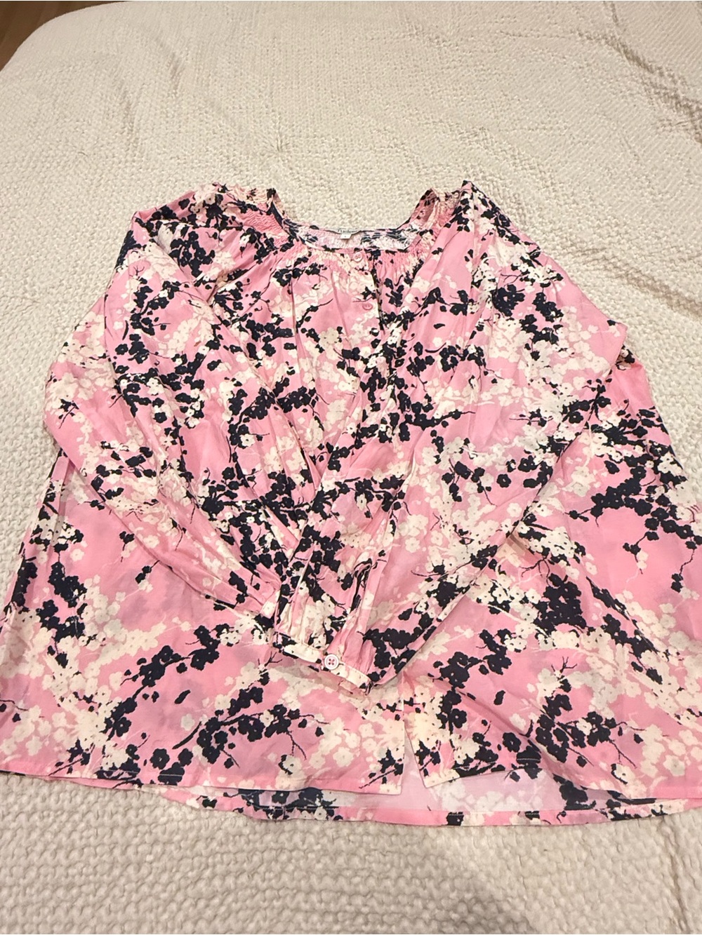 Tucker NYC Pink Floral Long-Sleeve Blouse